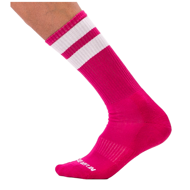 Barcode Berlin Chaussettes Gym Socks Rose-Blanc